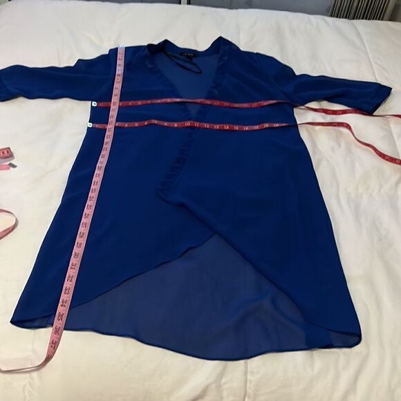 Le Bos Sz 12P Dress & Jacket Set Royal Blue Diamond Accent Scoop Neck Sleeveless - Picture 13 of 13